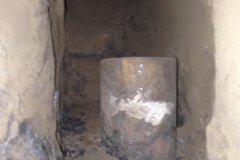 As deep as the six inch stovepipe